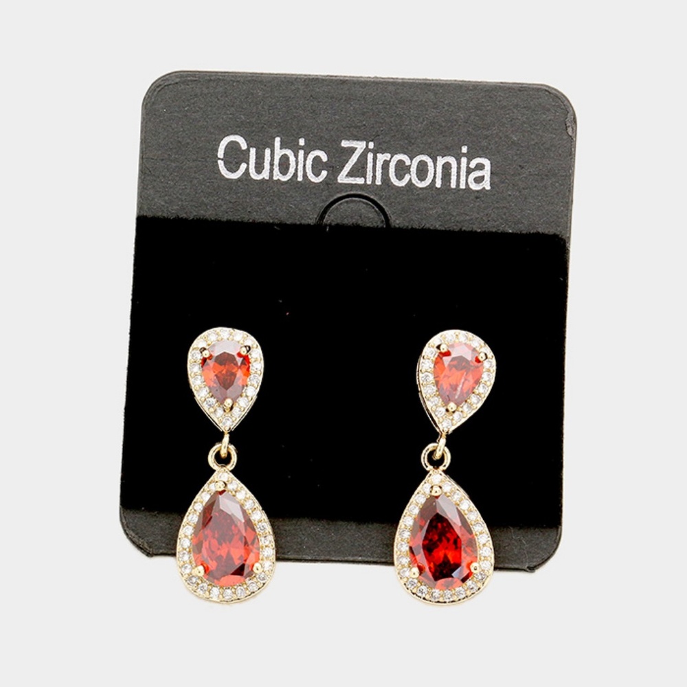 Cubic Zirconia Teardrop Earrings